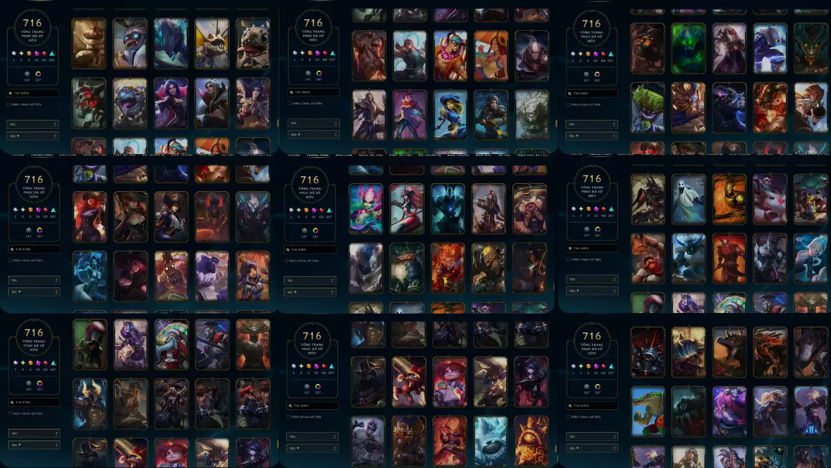 Ảnh LOL 716 SKIN 1 BO THUONG 6  TOI THUONG 35 THAN THOAI 68 TIM 307 SU THI UNRANK TFT ORIANNA T1